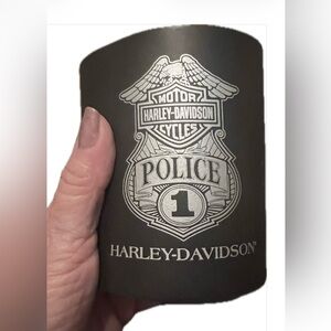 HARLEY-DAVIDSON Can Holder Black and Silver Harley Davidson Police 1 Koozie